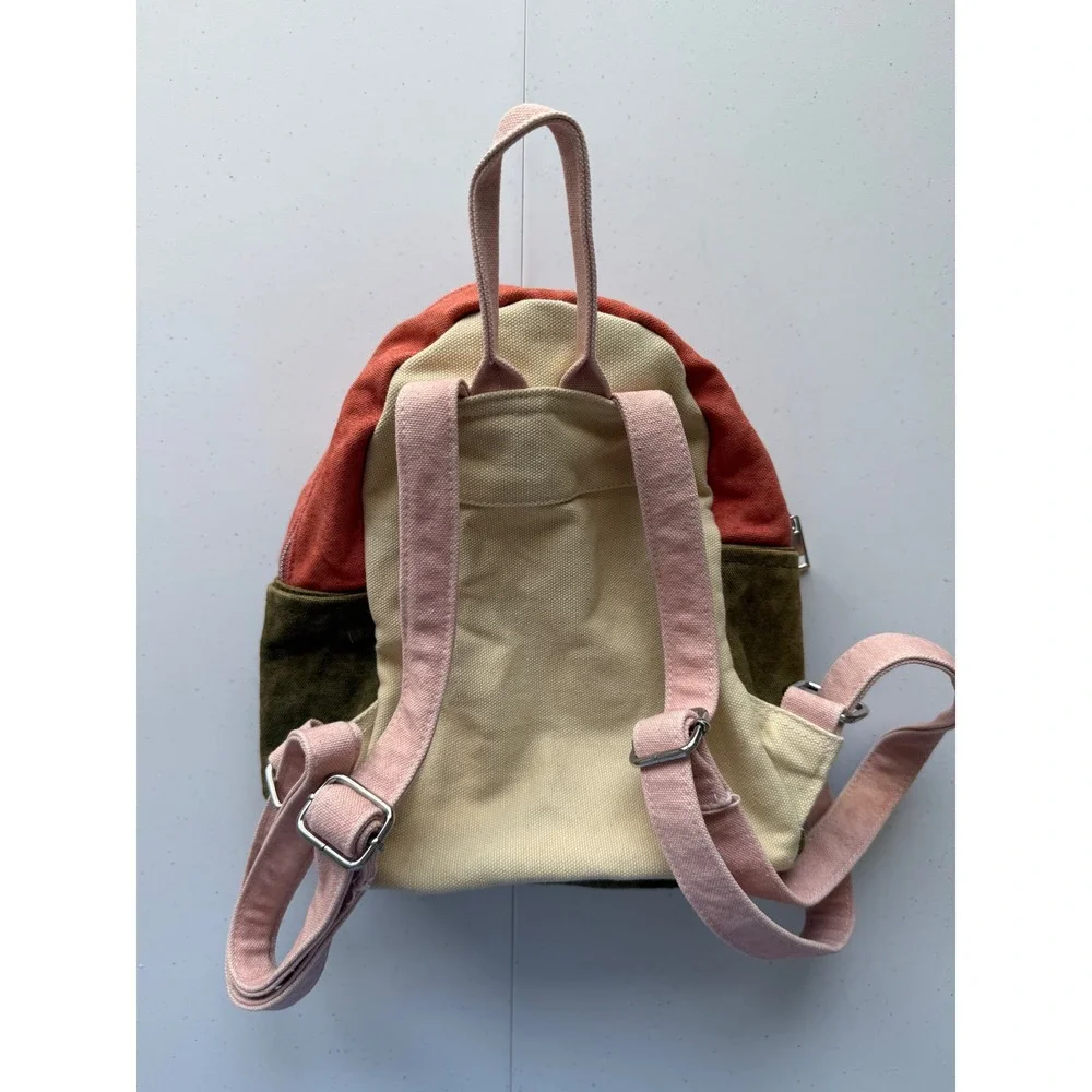 BDG Urban Outfitters Mini Colorblock Canvas Backpack Orange Green Rust Pink Boho